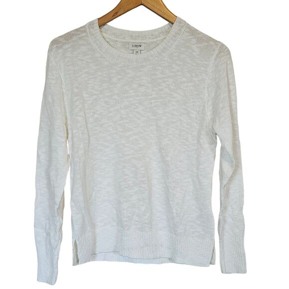 J Crew Beach Crewneck Sweater White Women's X-Small Coastal Grandma - Picture 1 of 11